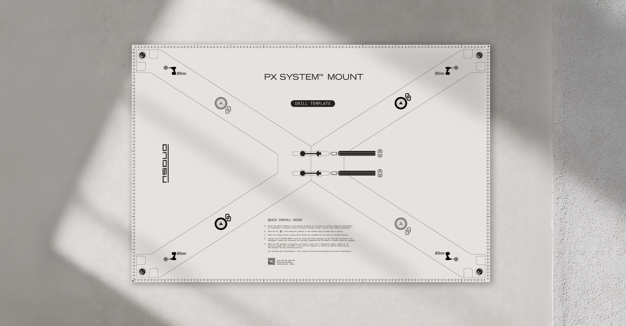 Drilling template from the PX-System Air kit. Printed at 1:1.
