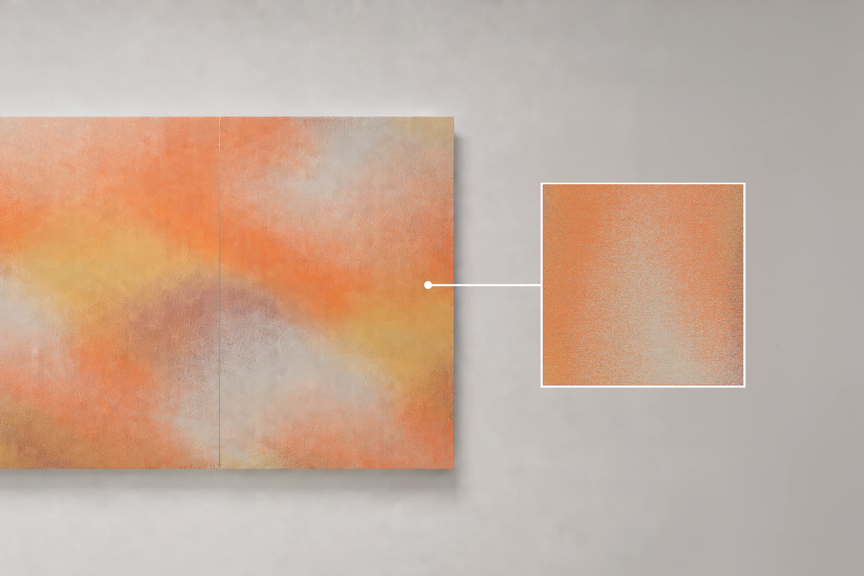 Air in Nova by Sander Lak, an orange and pale patterned textile, with a weave detail